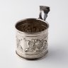 Купить Подстаканник, декорированный виноградными лозами, картушем и маскаронами в виде львов, латунь, серебрение, фабрика "Schiffers&Co", г. Варшава, Польша, 1885-1914 гг.