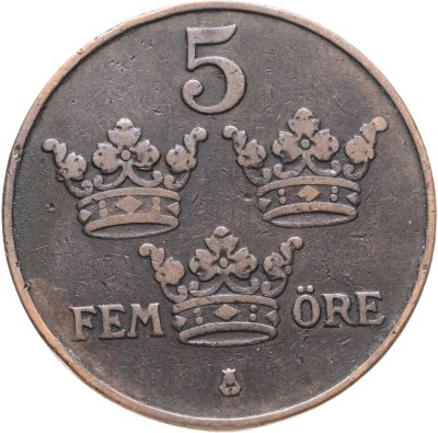 купить Швеция 5 эре (ore) 1914