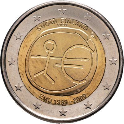 купить Финляндия 2 евро 2009 "10 лет Экономическому и валютному союзу"
