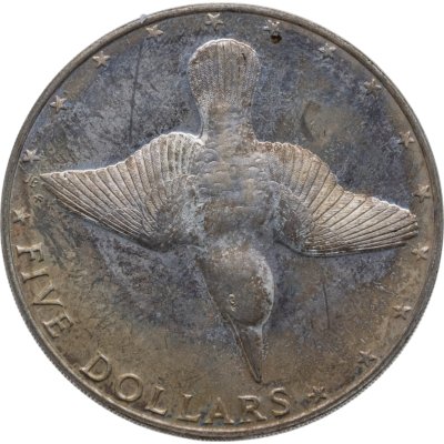 купить Острова Кука 5 долларов (dollars) 1976 Птицы - Мангаианский зимородок