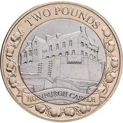 купить Остров Мэн 2 фунта 2024 "Британские замки -Эдинбургский замок"