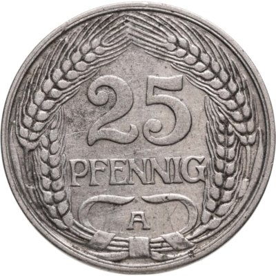 купить Германия 25 пфеннигов (pfennig) 1911 А