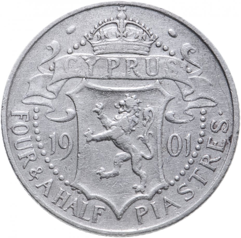 купить Кипр 4 1/2 пиастра (piastres) 1901