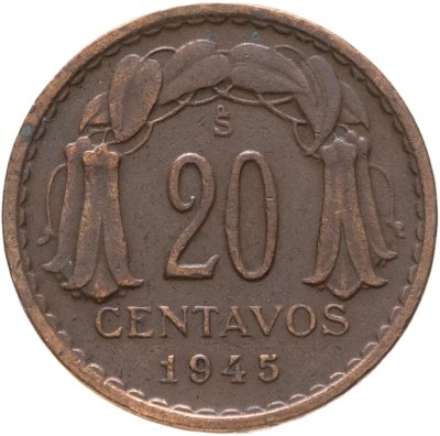 купить Чили 20 сентаво (centavos) 1945