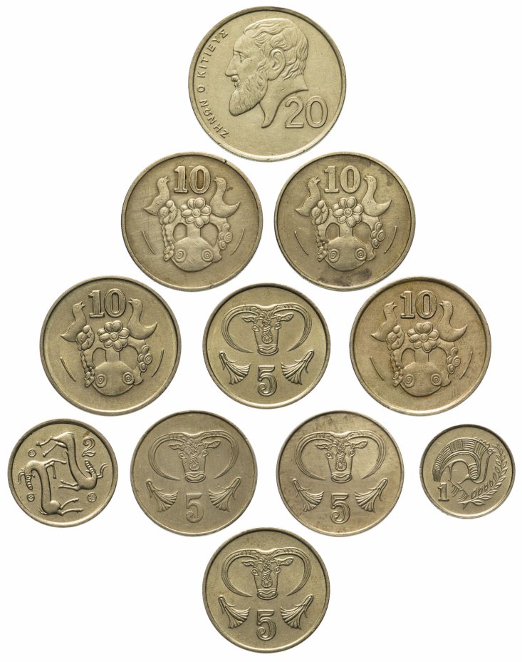 купить Кипр набор из 11 монет 1983-2001
