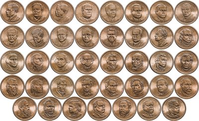 купить США набор из 39 президентских долларов (президенты) 2007-2016