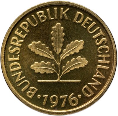 купить Германия 5 пфеннигов (pfennig) 1976, знак монетного двора: "F" - Штутгарт
