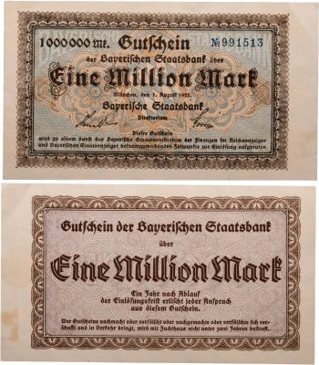 купить Германия 1000000 (1 миллион) марок 1923