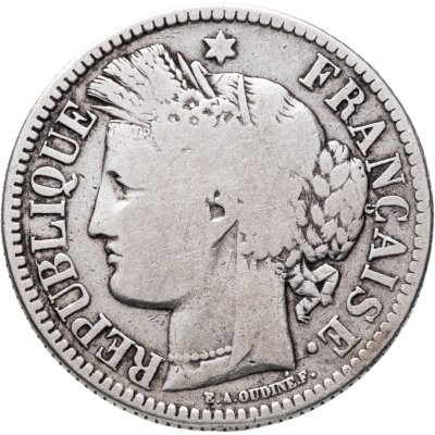купить Франция 2 франка (francs) 1871 LIBERTE·EGALITE·FRATERNITE Знак монетного двора: "K" - Бордо