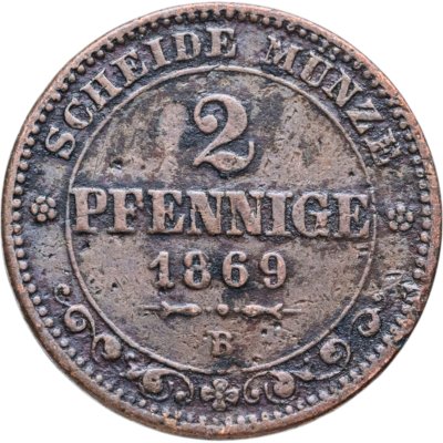 купить Германия Саксония 2 пфеннига 1863