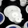 Купить Сервиз чайный с нежным цветочным орнаментом светло-черничного оттенка, на 6 персон (23 предмета), фарфор, деколь, Volkstedt Beyer & Bock, ГДР, 1948-1990 гг.