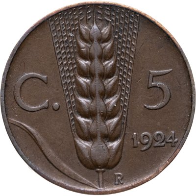 купить Италия 5 чентезимо (centesimi) 1924
