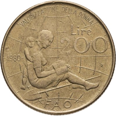 купить Италия 200 лир (lire) 1980 FAO (ФАО) - Международный женский год
