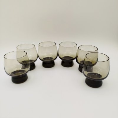 купить Набор из 6-ти бокалов дымчатого оттенка, стекло, Гусевской хрустальный завод (Гусь-Хрустальный), СССР, 1970-1990 гг.