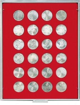 купить Бокс на 24 монеты диаметром до 32.5 мм (Lindner, Германия)