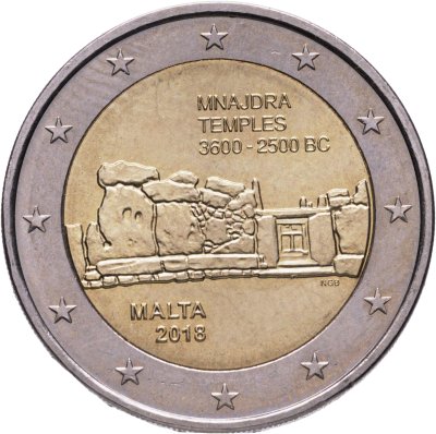 купить Мальта 2 евро 2018 "Доисторические места Мальты - Храм Мнайдры"