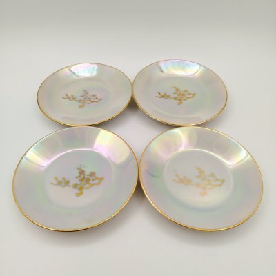 купить Набор из 4-х розеток с растительным декором, фарфор, люстр, золочение, Colditz (Кольдиц), ГДР, 1960-1980 гг.