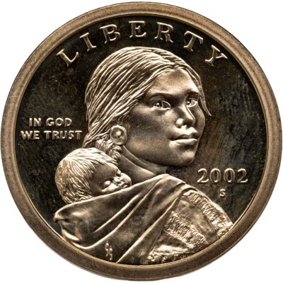 купить США 1 доллар (dollar) 2002 D Sacagawea dollar (Сакагавея доллар - парящий орёл) знак монетного двора "S" - Сан-Франциско