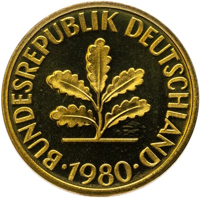 купить Германия 10 пфеннигов (pfennig) 1980, знак монетного двора: "F" - Штутгарт