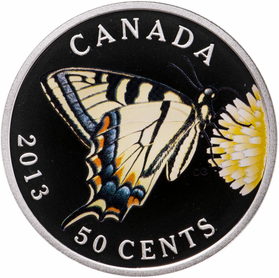 купить Канада 50 центов 2013 "Бабочки канады - канадский тигровый ласточкин хвост" в футляре, с сертификатом
