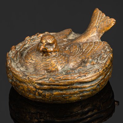 купить Шкатулка "Птица в гнезде", бронза, литье, Западная Европа, 1890-1930 гг.