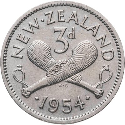 купить Новая Зеландия 3 пенса (pence) 1954