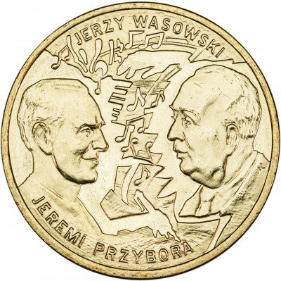 купить Польша 2 злотых 2011 "История польской музыки - Джереми Пжибора, Ежи Васовски"
