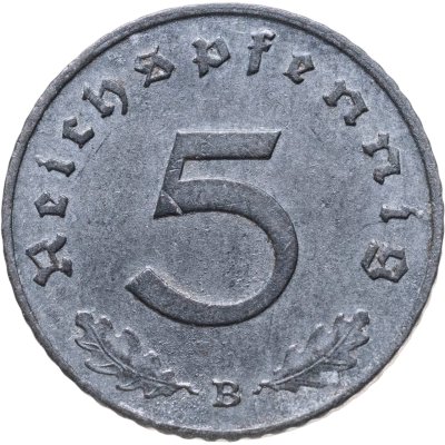 купить Германия (Третий рейх) 5 рейхспфеннигов (reichspfennig) 1940, знак монетного двора: "B" - Вена
