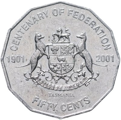 купить Австралия 50 центов 2001 "Столетие Федерации - Тасмания"