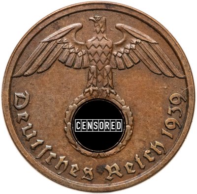 купить Германия, Третий рейх 1 рейхспфенниг (reichspfennig) 1939, знак монетного двора А - Берлин