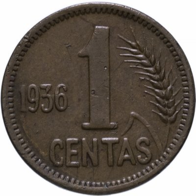 купить Литва 1 цент (centas) 1936