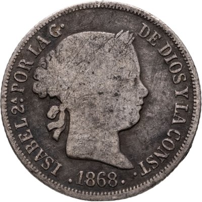 купить Филиппины, Испанская колония 10 сентимо 1868 Изабелла II