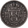 Купить Филиппины, Испанская колония 10 сентимо 1868 Изабелла II