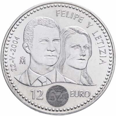 купить Испания 12 евро 2004 " Свадьба принца Фелипе и Летиции"