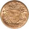 Купить Швейцария 20 франков (francs) 1935 - Отметка "L" слева от года