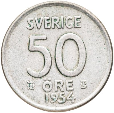 купить Швеция 50 эре (ore) 1954
