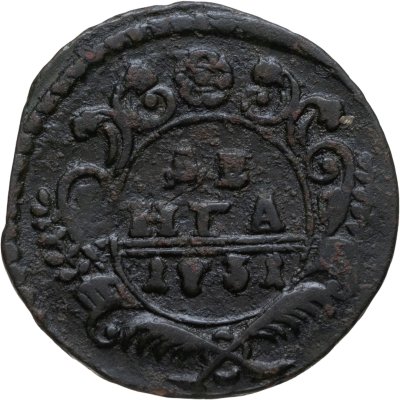 купить Денга 1731 над годом две черты