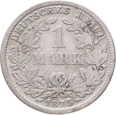 купить Германия 1 марка (mark) 1875 знак монетного двора: "F" - Штутгарт