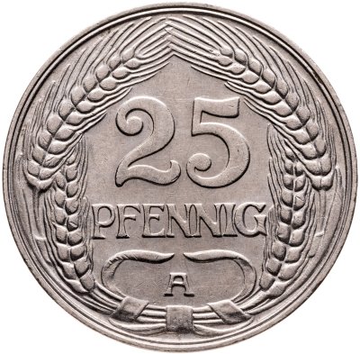 купить Германия 25 пфеннигов (pfennig) 1910 A
