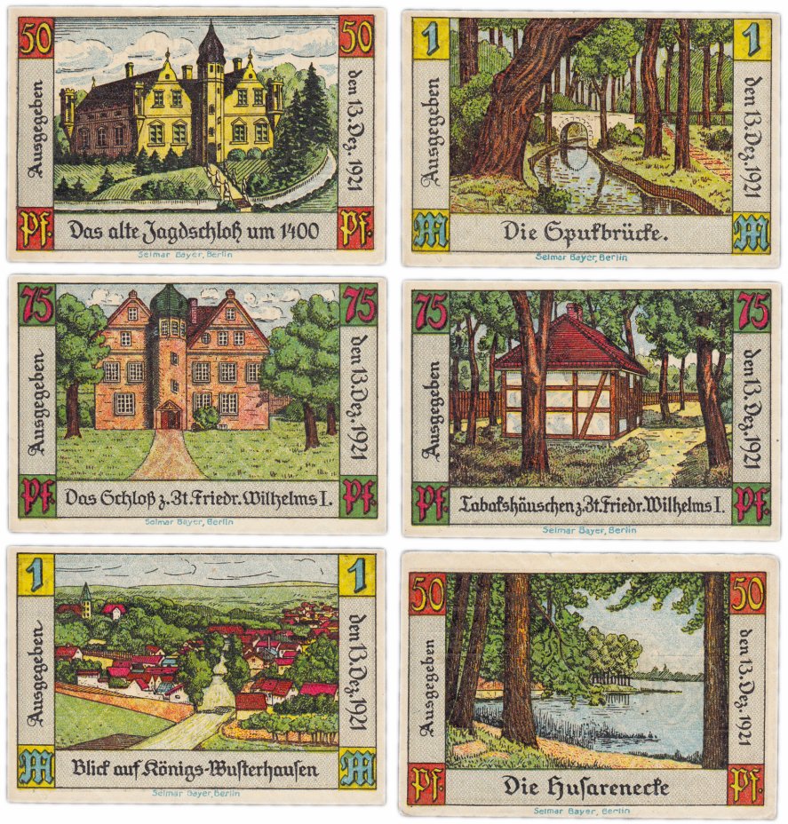 купить Германия (Бранденбург: Кёнигс-Вустерхаузен) набор из 6 нотгельдов 1921