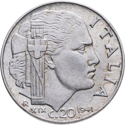 купить Италия 20 чентезимо (centesimi) 1941 Магнетик, ребристый гурт
