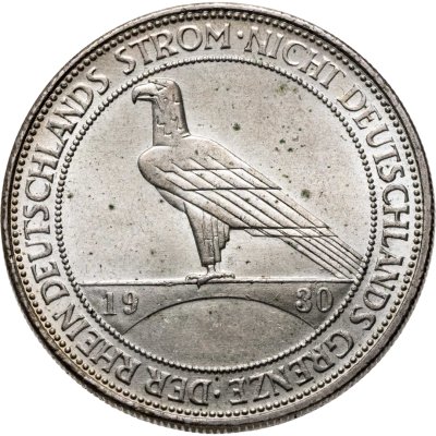 купить Германия 5 рейхсмарок (reichsmark) 1930 "Освобождение Рейнской области (Рейнланда)", знак монетного двора "D" — Мюнхен