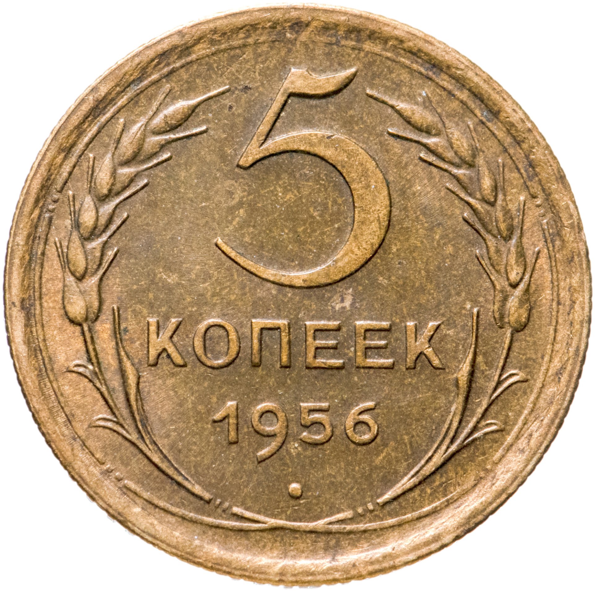 Монета 5 копеек 1956 стоимостью 406 руб.