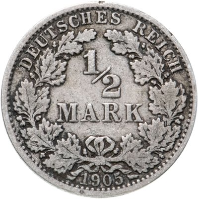 купить Германия (Германская Империя) 1/2 марки 1905 "А" Берлин