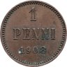 Купить 1 пенни (penny) 1908, монета для Финляндии