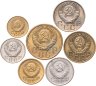 Купить Полный годовой набор монет 1955 года 1, 2, 3, 5, 10, 15, 20 копеек (7 монет)