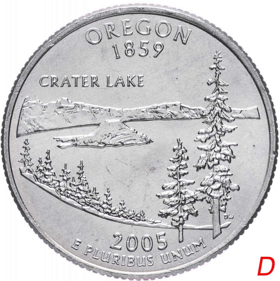 купить США 1/4 доллара (квотер, 25 центов) 2005 D "Штат Орегон"